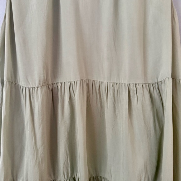 Aritzia Wilfred Daiquiri Dress 🌿 Sage Green Boho Babydoll Tiered Mini - Picture 2 of 7